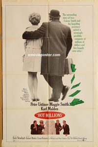 v629 HOT MILLIONS one-sheet movie poster '68 Peter Ustinov, Maggie Smith