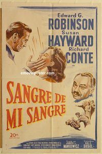 v636 HOUSE OF STRANGERS Spanish/US one-sheet movie poster '49 Robinson, Hayward