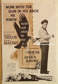 v638 HOUSE OF THE SEVEN HAWKS one-sheet movie poster '59 Robert Taylor