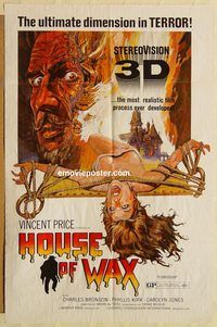 v639 HOUSE OF WAX one-sheet movie poster R72 3D Vincent Price
