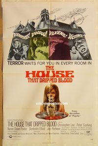 v642 HOUSE THAT DRIPPED BLOOD one-sheet movie poster '71 Christopher Lee