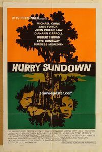 v650 HURRY SUNDOWN one-sheet movie poster '67 Michael Caine, Jane Fonda