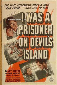v656 I WAS A PRISONER ON DEVIL'S ISLAND signed one-sheet movie poster '41