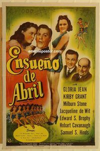 v659 I'LL REMEMBER APRIL Spanish/US one-sheet movie poster '44 Gloria Jean
