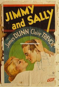 v682 JIMMY & SALLY one-sheet movie poster '33 James Dunn, Claire Trevor