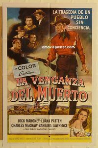 v683 JOE DAKOTA Spanish/US one-sheet movie poster '57 Jock Mahoney, Patten