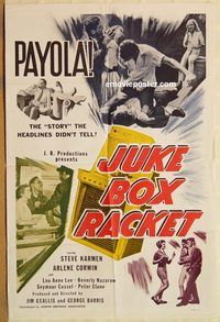 v689 JUKE BOX RACKET one-sheet movie poster '60 headlines didn't tell!