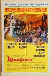 v692 KHARTOUM one-sheet movie poster '66 Charlton Heston, Olivier