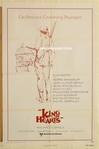 v694 KING OF HEARTS one-sheet movie poster R78 Alan Bates, Bujold