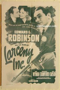 v706 LARCENY INC one-sheet movie poster R56 Edward G. Robinson, Jane Wyman