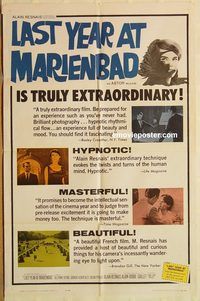 v714 LAST YEAR AT MARIENBAD one-sheet movie poster '62 Alain Resnais