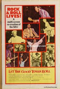 v720 LET THE GOOD TIMES ROLL style B one-sheet movie poster '73 rock!