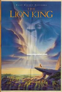 v724 LION KING one-sheet movie poster '94 classic Walt Disney cartoon!