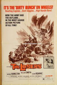 v734 LOSERS one-sheet movie poster '70 crazy motorcycle gang!
