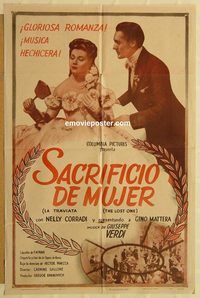 v735 LOST ONE Spanish/US one-sheet movie poster '48 Nelly Corradi, Mattera