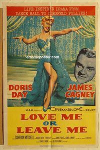 v737 LOVE ME OR LEAVE ME one-sheet movie poster '55 Doris Day, James Cagney