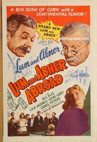 v739 LUM & ABNER ABROAD one-sheet movie poster '56 Monte Carlo!