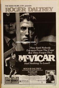 v756 McVICAR style B one-sheet movie poster '81 Roger Daltrey, biography