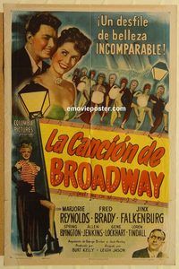 v757 MEET ME ON BROADWAY Spanish/US one-sheet movie poster '46 Reynolds