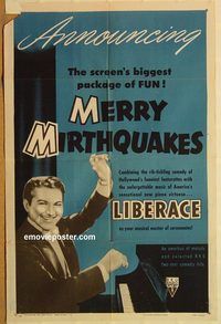 v760 MERRY MIRTHQUAKES one-sheet movie poster '53 Liberace!