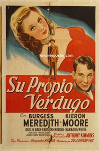 v766 MINE OWN EXECUTIONER Spanish/US one-sheet movie poster '48 Meredith