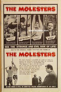 v772 MOLESTERS one-sheet movie poster '64 strange & evil sexploitation!