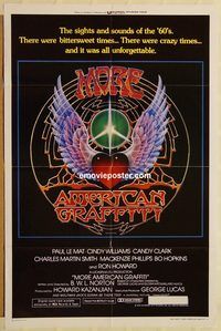 v776 MORE AMERICAN GRAFFITI one-sheet movie poster '79 Paul Le Mat