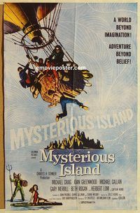 v787 MYSTERIOUS ISLAND one-sheet movie poster '61 Ray Harryhausen