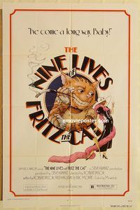 v798 NINE LIVES OF FRITZ THE CAT one-sheet movie poster '74 R. Crumb