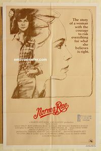 v800 NORMA RAE int'l one-sheet movie poster '79 Sally Field, Ron Leibman
