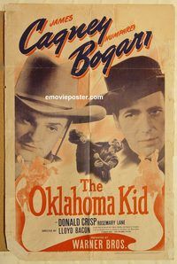 v806 OKLAHOMA KID one-sheet movie poster R43 James Cagney, Bogart