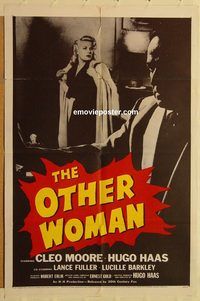 v816 OTHER WOMAN one-sheet movie poster '54 Hugo Haas, sexy Cleo Moore!