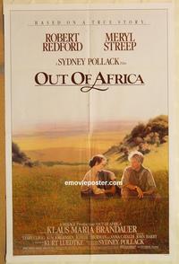 v817 OUT OF AFRICA one-sheet movie poster '85 Robert Redford, Streep
