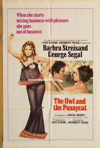 v821 OWL & THE PUSSYCAT int'l one-sheet movie poster '71 Barbra Streisand