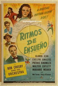 v825 PARDON MY RHYTHM Spanish/US one-sheet movie poster '44 Gloria Jean