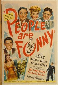 v829 PEOPLE ARE FUNNY one-sheet movie poster '45 Jack Haley, Rudy Valee