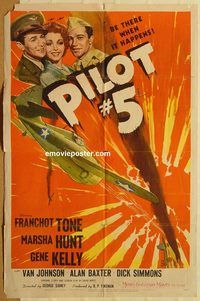 v838 PILOT #5 one-sheet movie poster '42 Gene Kelly, Franchot Tone, Hunt