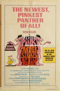 v839 PINK PANTHER STRIKES AGAIN one-sheet movie poster '76 Peter Sellers