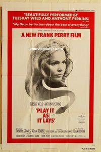v844 PLAY IT AS IT LAYS one-sheet movie poster '72 Tuesday Weld, Perkins
