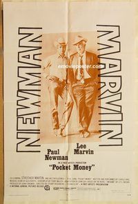 v848 POCKET MONEY one-sheet movie poster '72 Paul Newman, Lee Marvin