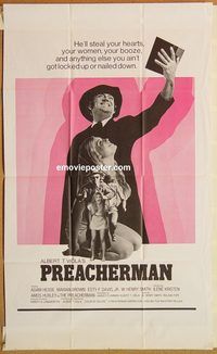 v865 PREACHERMAN one-sheet movie poster '73 stealing hearts, women & booze!