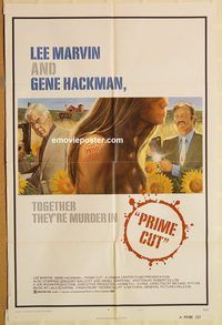 v869 PRIME CUT one-sheet movie poster '72 Lee Marvin, Gene Hackman