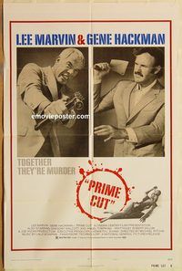 v870 PRIME CUT style B one-sheet movie poster '72 Lee Marvin, Gene Hackman