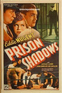 v873 PRISON SHADOWS one-sheet movie poster '36 Eddie Nugent