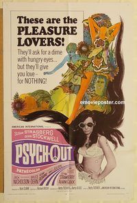 v880 PSYCH-OUT one-sheet movie poster '68 wild drugs, Jack Nicholson!