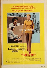 v881 PUBLIC EYE int'l one-sheet movie poster '72 Mia Farrow, Follow Me!