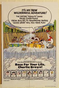 v884 RACE FOR YOUR LIFE CHARLIE BROWN one-sheet movie poster '77 Schulz