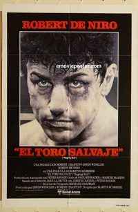 v886 RAGING BULL Spanish/US one-sheet movie poster '80 Robert De Niro, Pesci