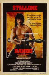 v889 RAMBO FIRST BLOOD 2 one-sheet movie poster '85 Sylvester Stallone