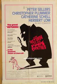 v899 RETURN OF THE PINK PANTHER one-sheet movie poster '75 Sellers